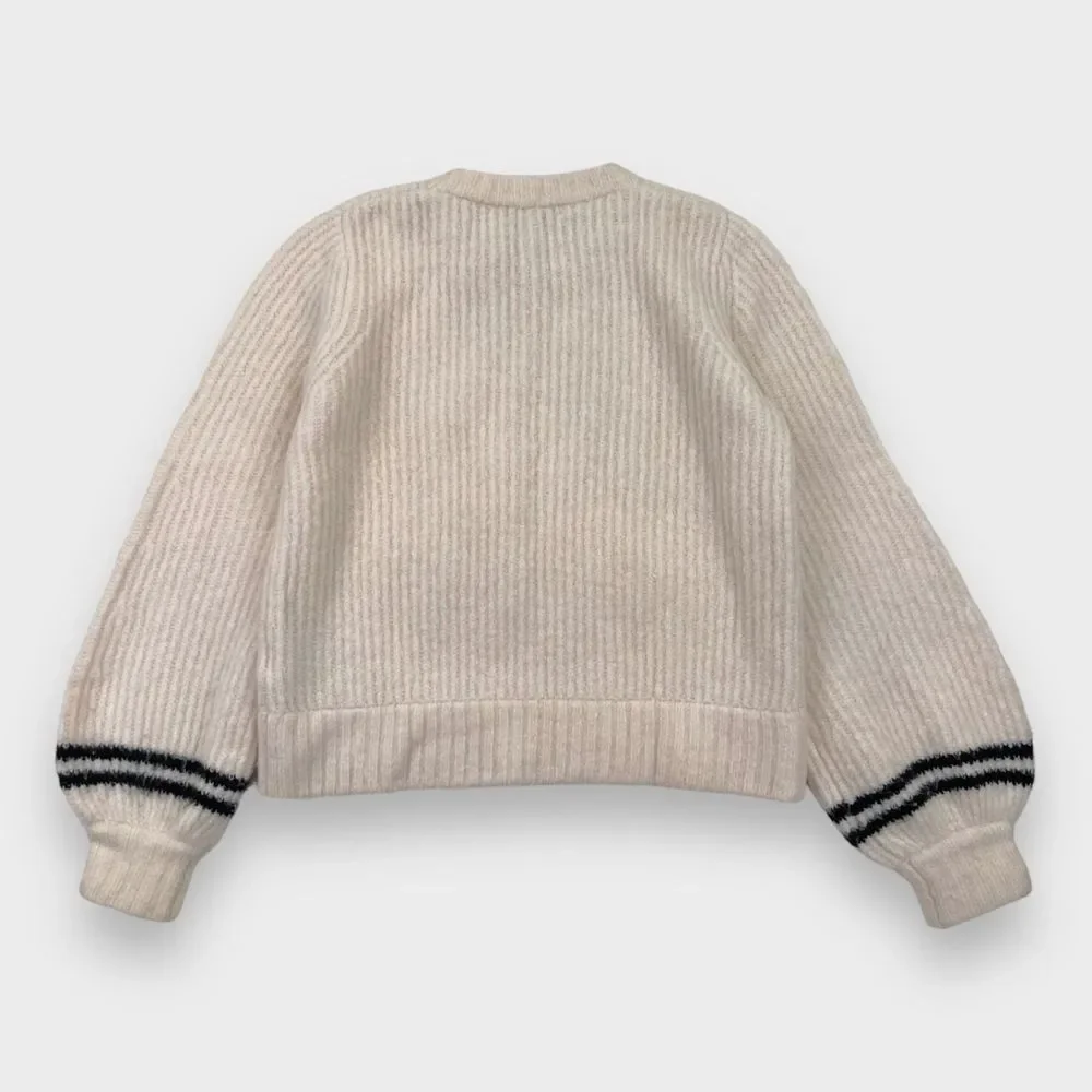 BELLA FREUD Hunky Dory Ribbed Knit Wool Sweater in Ivory Women's Size XS - Picture 11 of 14